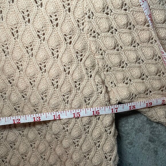 Vintage 60s Sherry Gale Crochet Beige/Cream Cardigan Sweater Size S/M - Picture 5 of 6